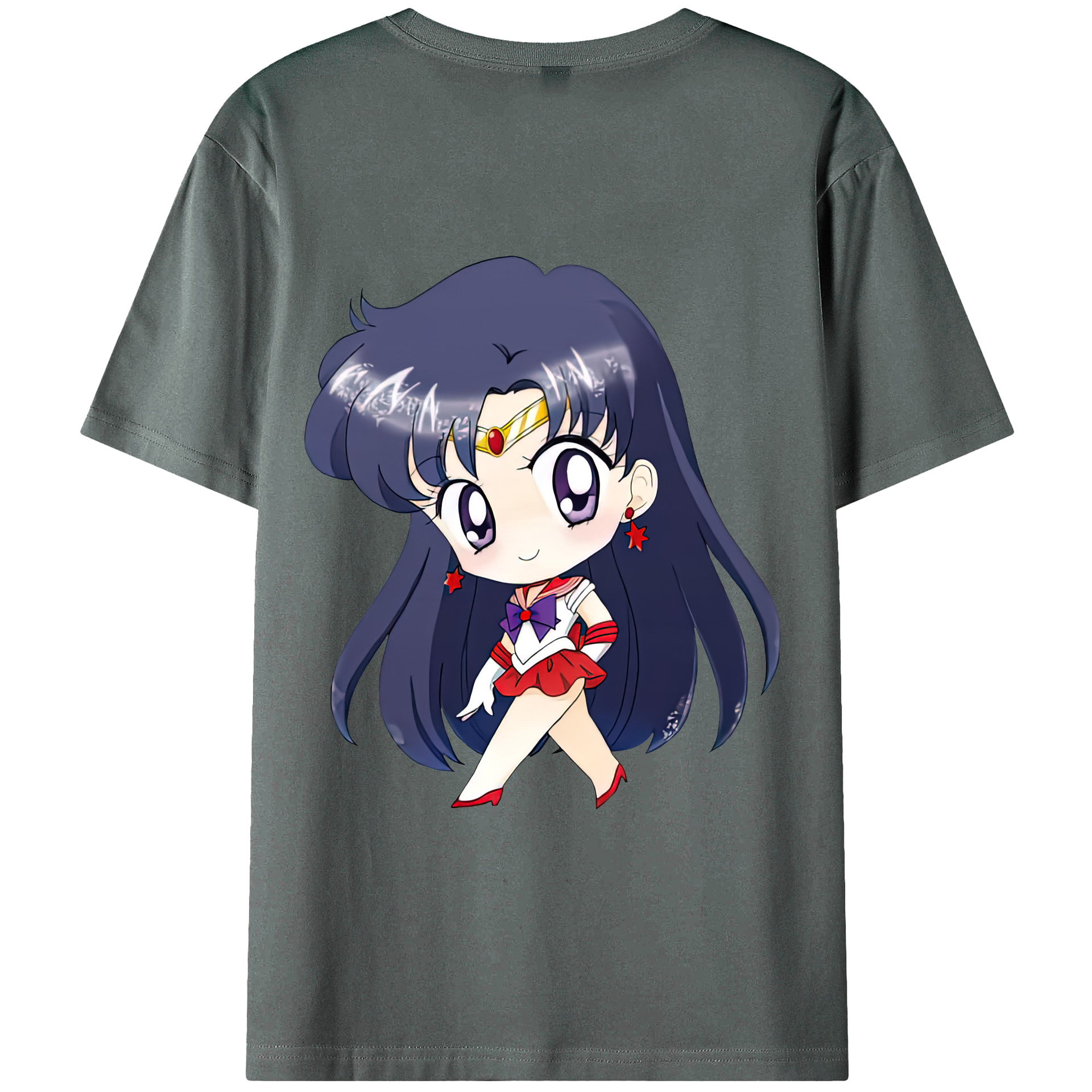 （画像用） 美少女戦士セーラームーン 火野レイ ひの レイ Sailor Moon Hino Rei （セーラーマーズ,Sailor Mars） 綿100％半袖Tシャツ（背面プリント）